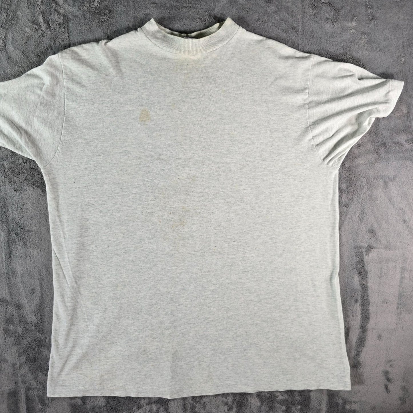 Distressed 1990s BVD Leisurewear Light Gray Blank Single Stitch T-Shirt (XL)