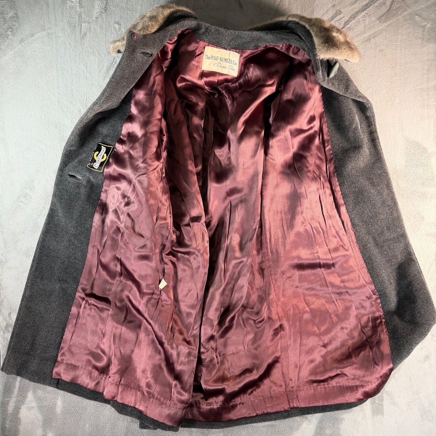 Vintage 1960s Rike-Kumler Women's Fur Collar Constantino Wool Coat (XL)