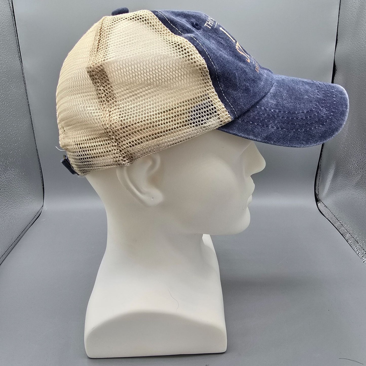 Distressed "That What I Do: I Fix Stuff and I Know Things" Blue Mesh-Back Dad Ha