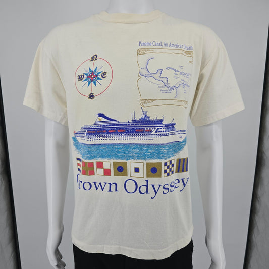 Vintage 1990s Royal Cruise Line Crown Odyssey Panama Canal T-Shirt (L)