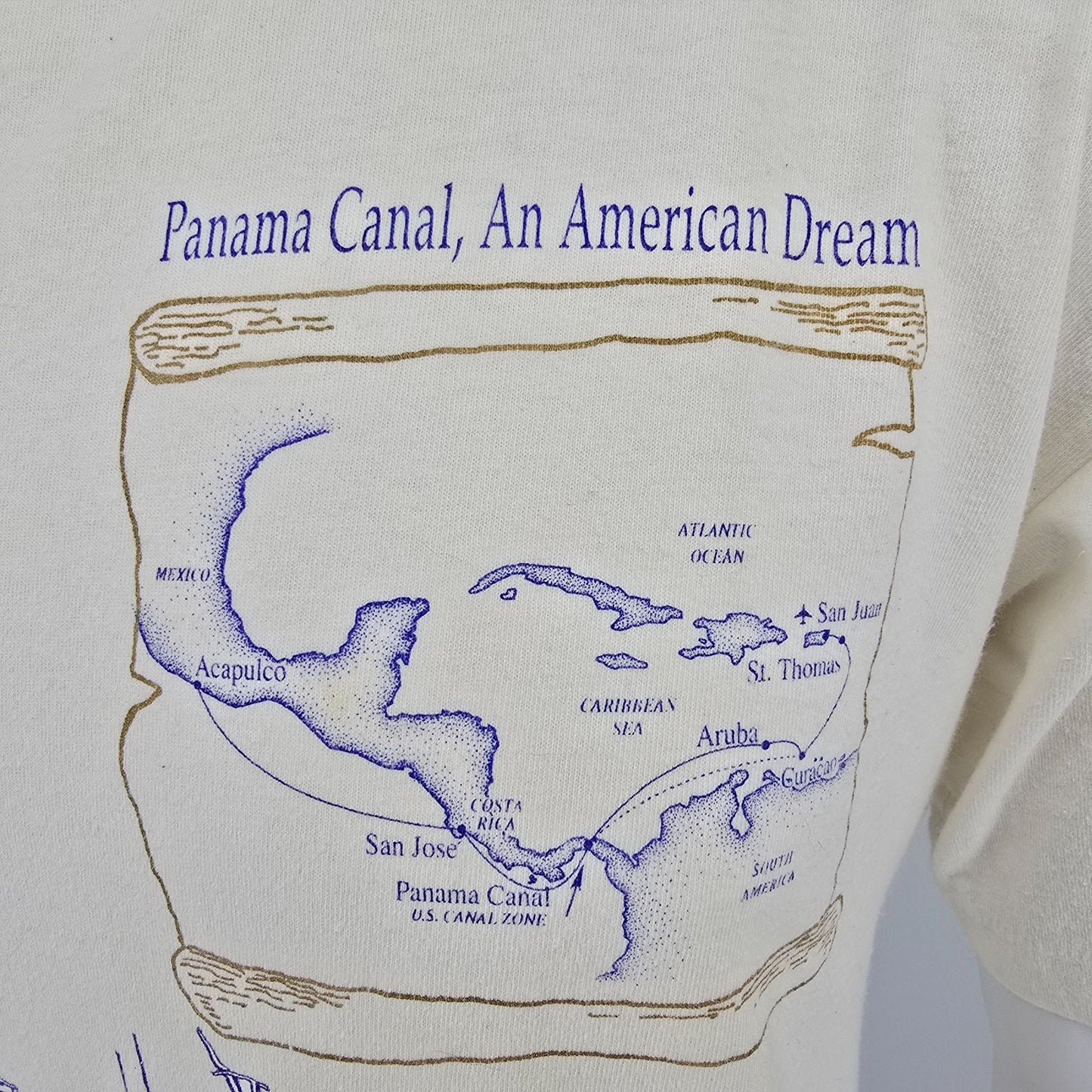 Vintage 1990s Royal Cruise Line Crown Odyssey Panama Canal T-Shirt (L)