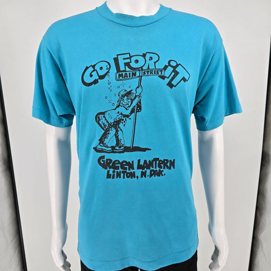Vintage 1990s Green Lantern Bar Linton, North Dakota Graphic T-Shirt (L)