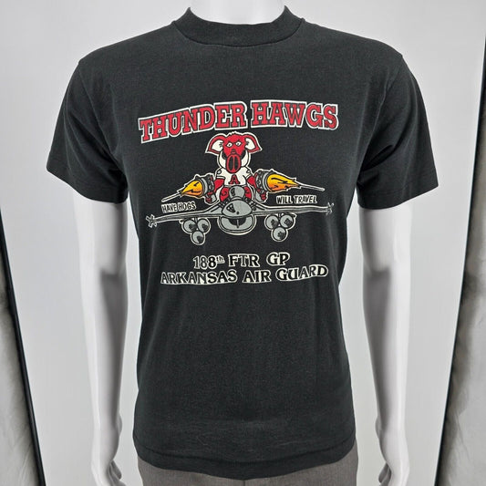 Vintage 1990s FOTL Thunder Hawgs 188th FTR GP Arkansas Air Guard T-Shirt (S)
