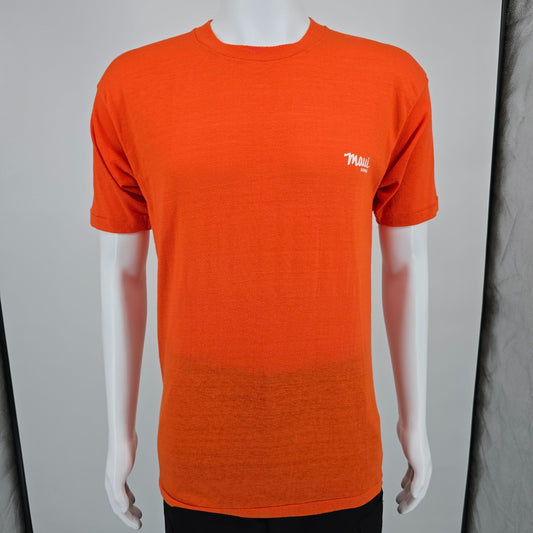 Vintage 1980s Healthknit Orange Maui Hawaii Souvenir/Tourist T-Shirt (M)