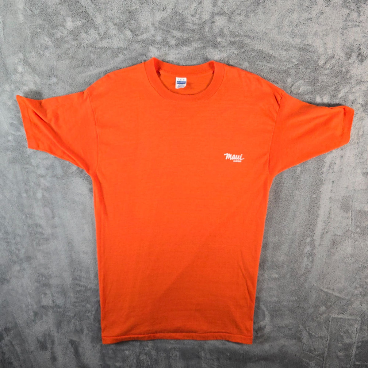 Vintage 1980s Healthknit Orange Maui Hawaii Souvenir/Tourist T-Shirt (M)