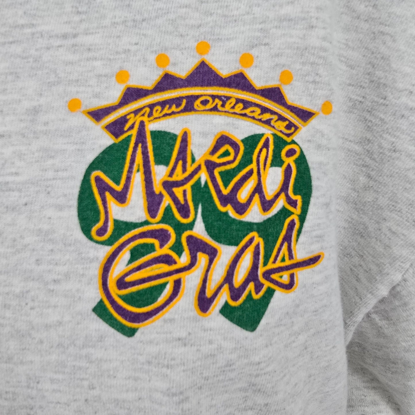 Vintage 1990s Cotton Deluxe New Orleans Mardi Gras Long Sleeve Henley Tee (XL)