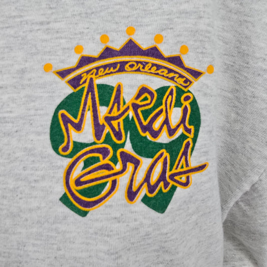 Vintage 1990s Cotton Deluxe New Orleans Mardi Gras Long Sleeve Henley Tee (XL)