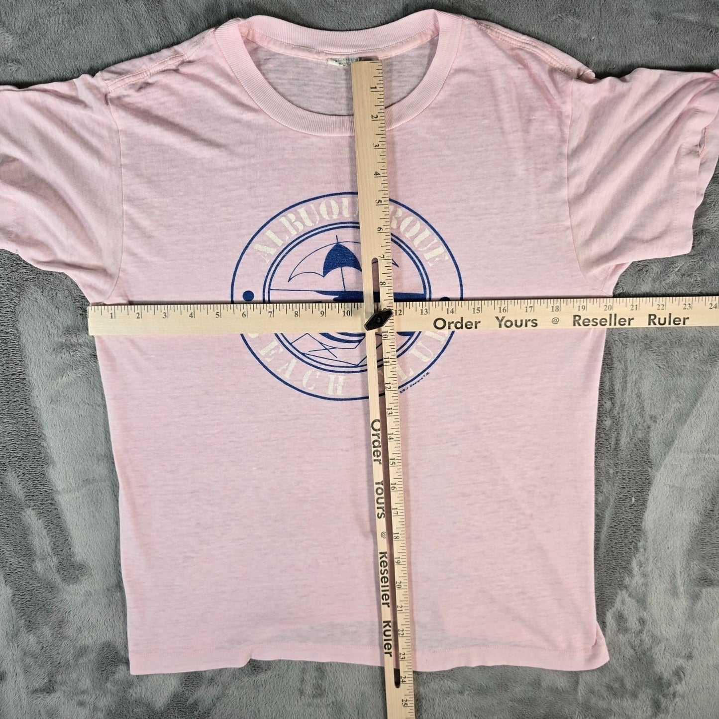 Vintage 1980s B.J. Designs "Albuquerque Beach Club" Thin & Soft Pink T-Shirt (M)