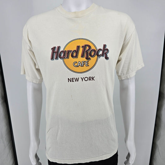 Vintage Y2K/Early 2000s Hard Rock Cafe New York Made in USA White T-Shirt (L)