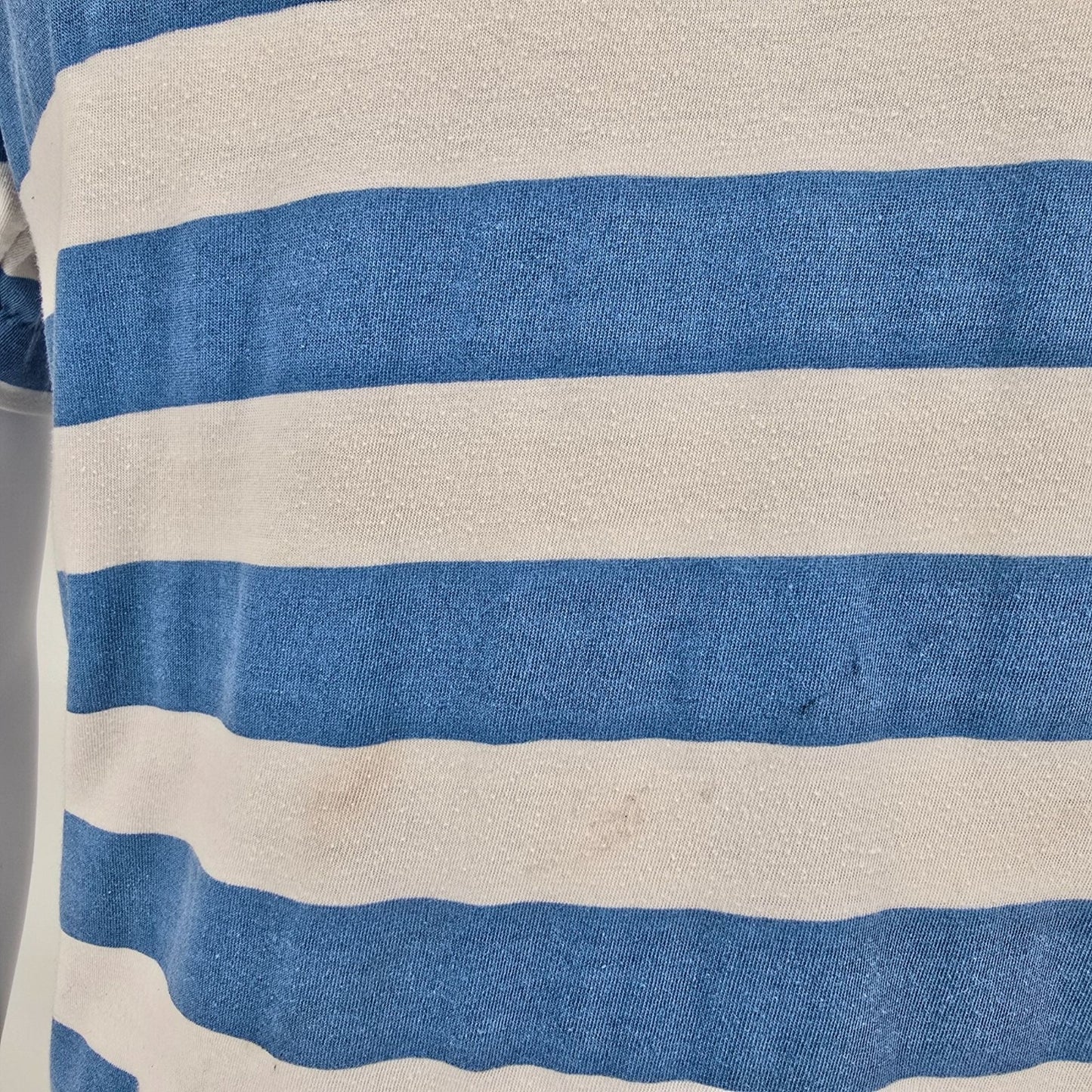 Vintage 1990s Embroidered Bahamas Yachting Striped Nautical T-Shirt (M)
