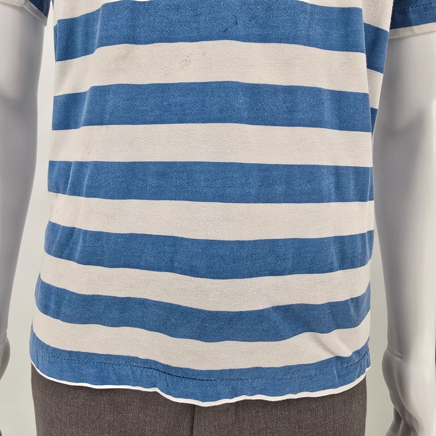 Vintage 1990s Embroidered Bahamas Yachting Striped Nautical T-Shirt (M)