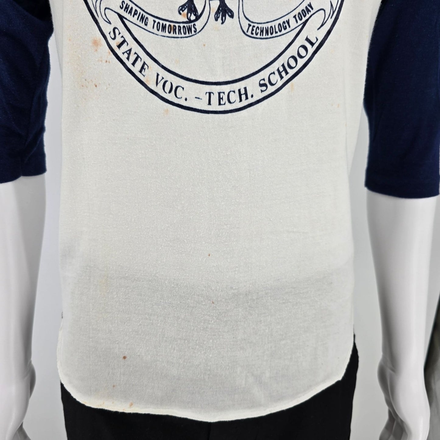 Vintage 1980s Northern Kentucky State Voc.-Tech. School Raglan T-Shirt (S)