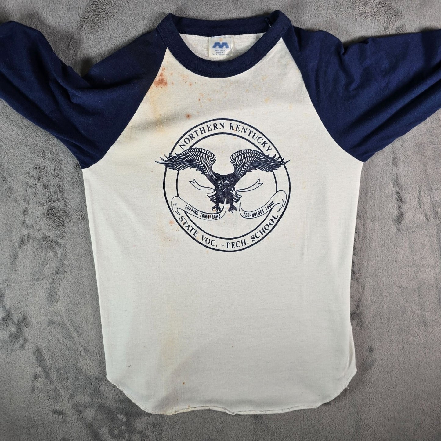 Vintage 1980s Northern Kentucky State Voc.-Tech. School Raglan T-Shirt (S)