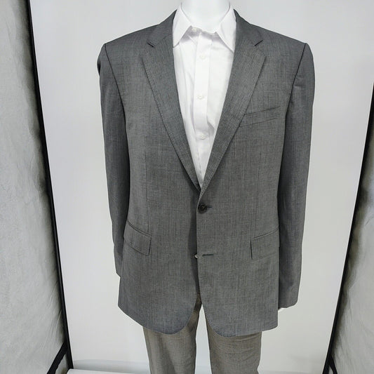 Boss Hugo Boss Gray Striped The James3/Sharp5 Suit Jacket (46L) *FLAW*