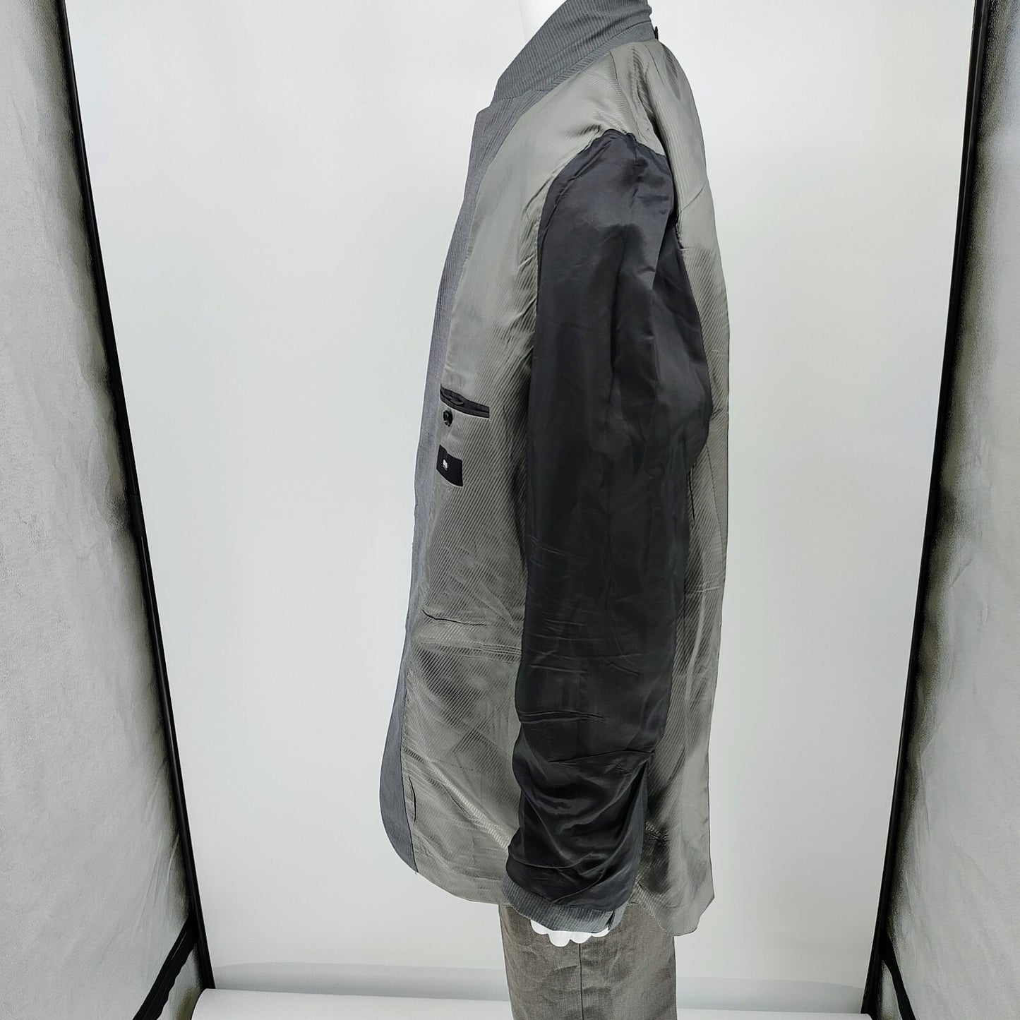 Boss Hugo Boss Gray Striped The James3/Sharp5 Suit Jacket (46L) *FLAW*