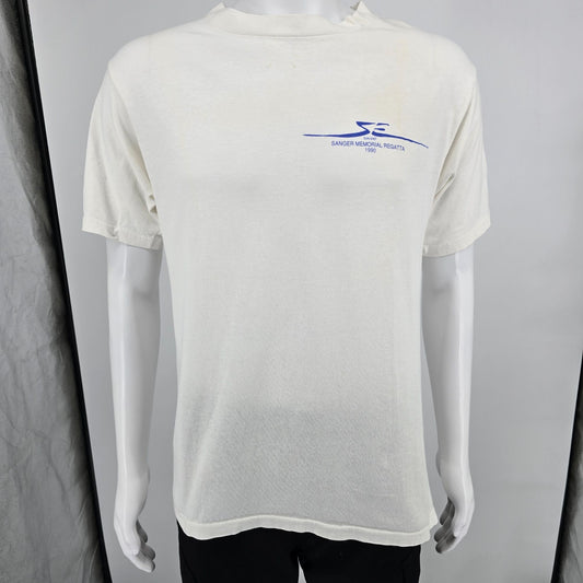 Vintage 1990 Sun East White Sanger Memorial Regatta Windsurfing T-Shirt (M)