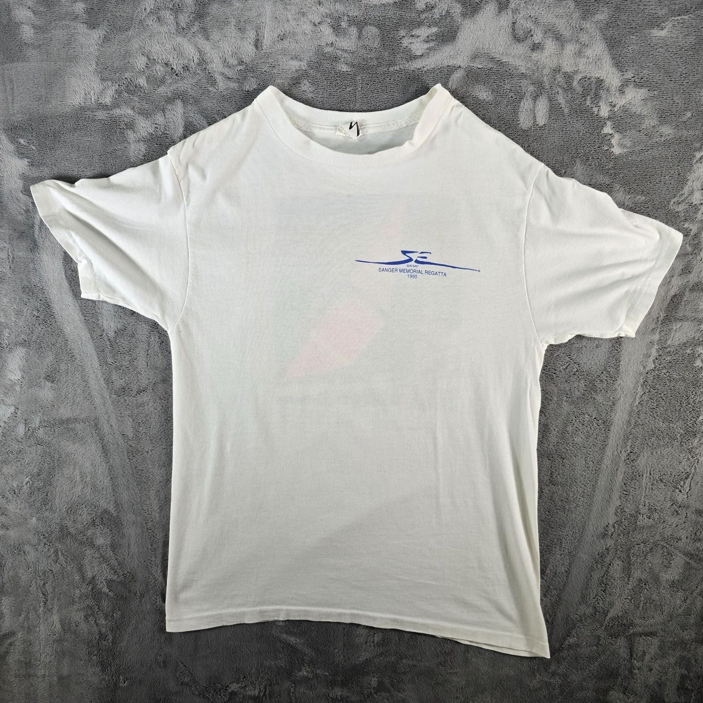 Vintage 1990 Sun East White Sanger Memorial Regatta Windsurfing T-Shirt (M)