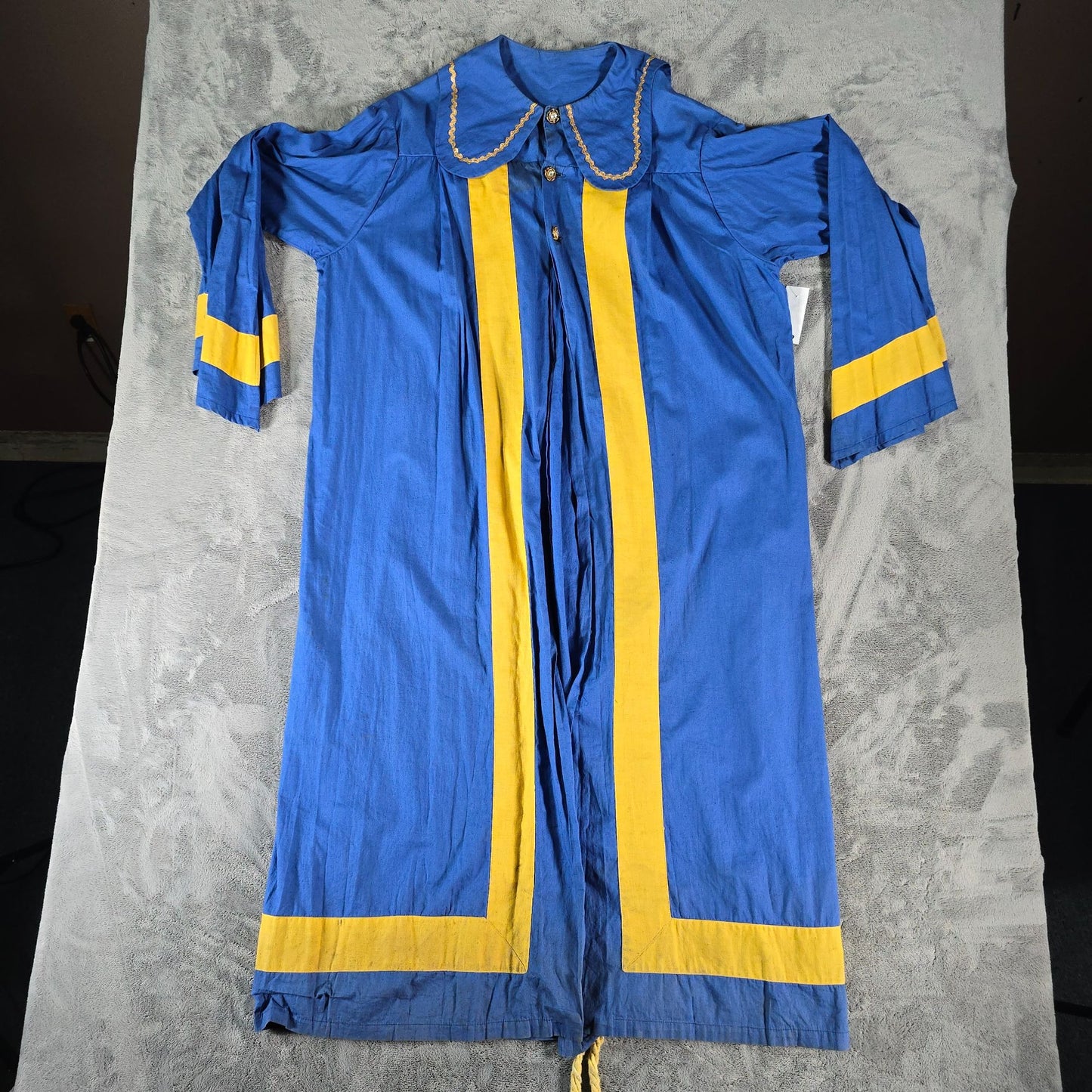 Vintage 1970s Handmade Blue/Gold Theatrical Costume/ Medieval Choir Robe (OSFM)