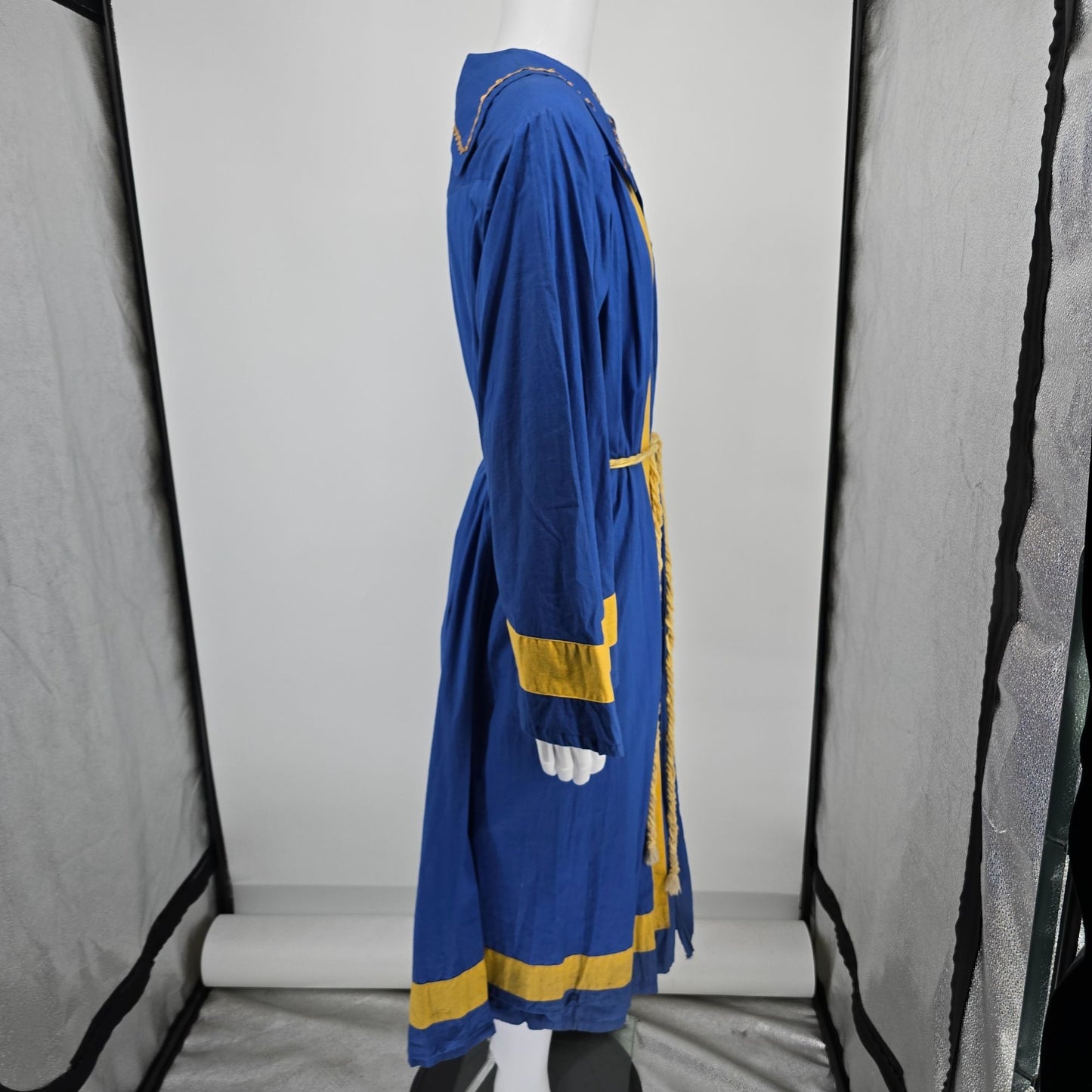 Vintage 1970s Handmade Blue/Gold Theatrical Costume/ Medieval Choir Robe (OSFM)