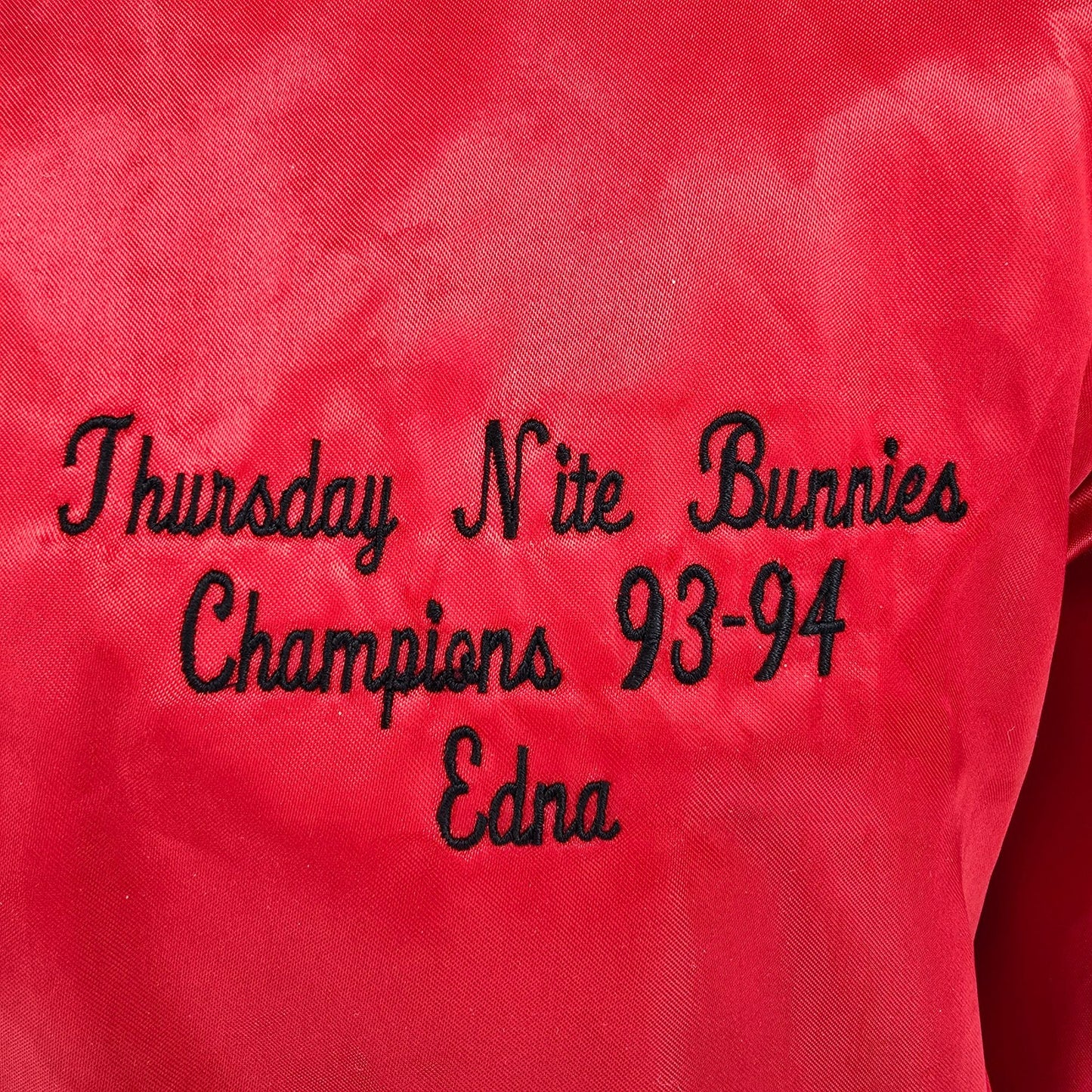Vintage 1990s Pla-Mor Lanes Decatur Champions 93-94 Satin Bowling Jacket (L)