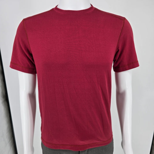 REI Men's Red Polyester/Spandex Running/Hiking Activewear T-Shirt (Small)