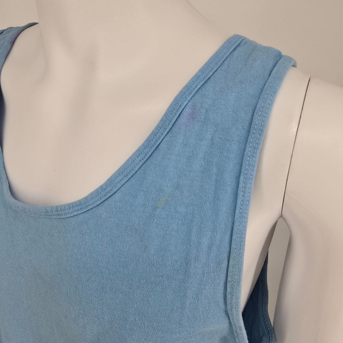 Vintage Early 1990s Ocean Pacific Embossed Neon Surfer Logo Tank Top (M)