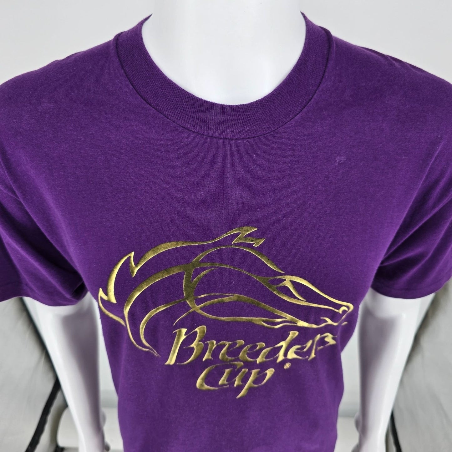 Vintage Early 1990s Screen Stars Best Breeders Cup Gold Foil Logo T-Shirt (L)