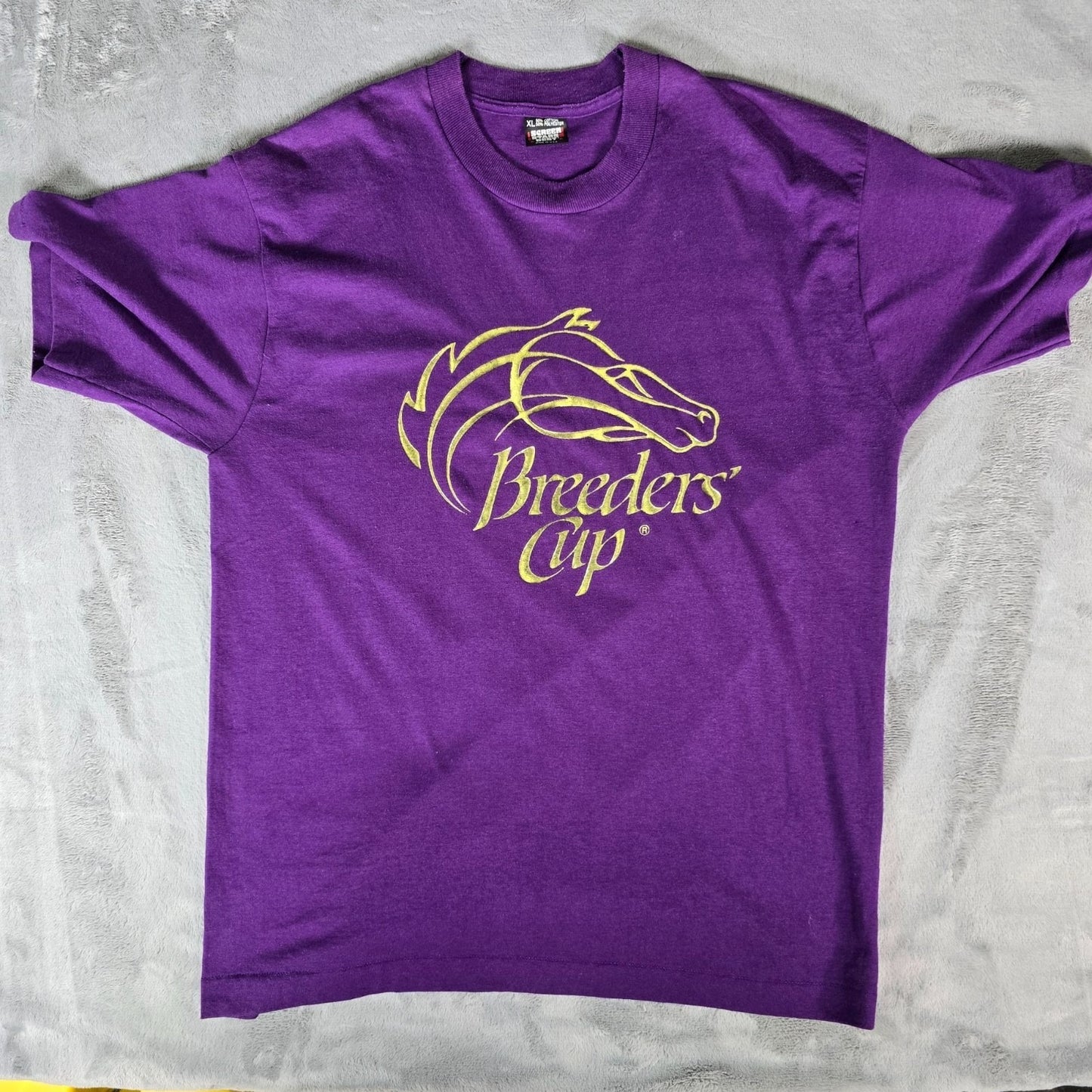 Vintage Early 1990s Screen Stars Best Breeders Cup Gold Foil Logo T-Shirt (L)