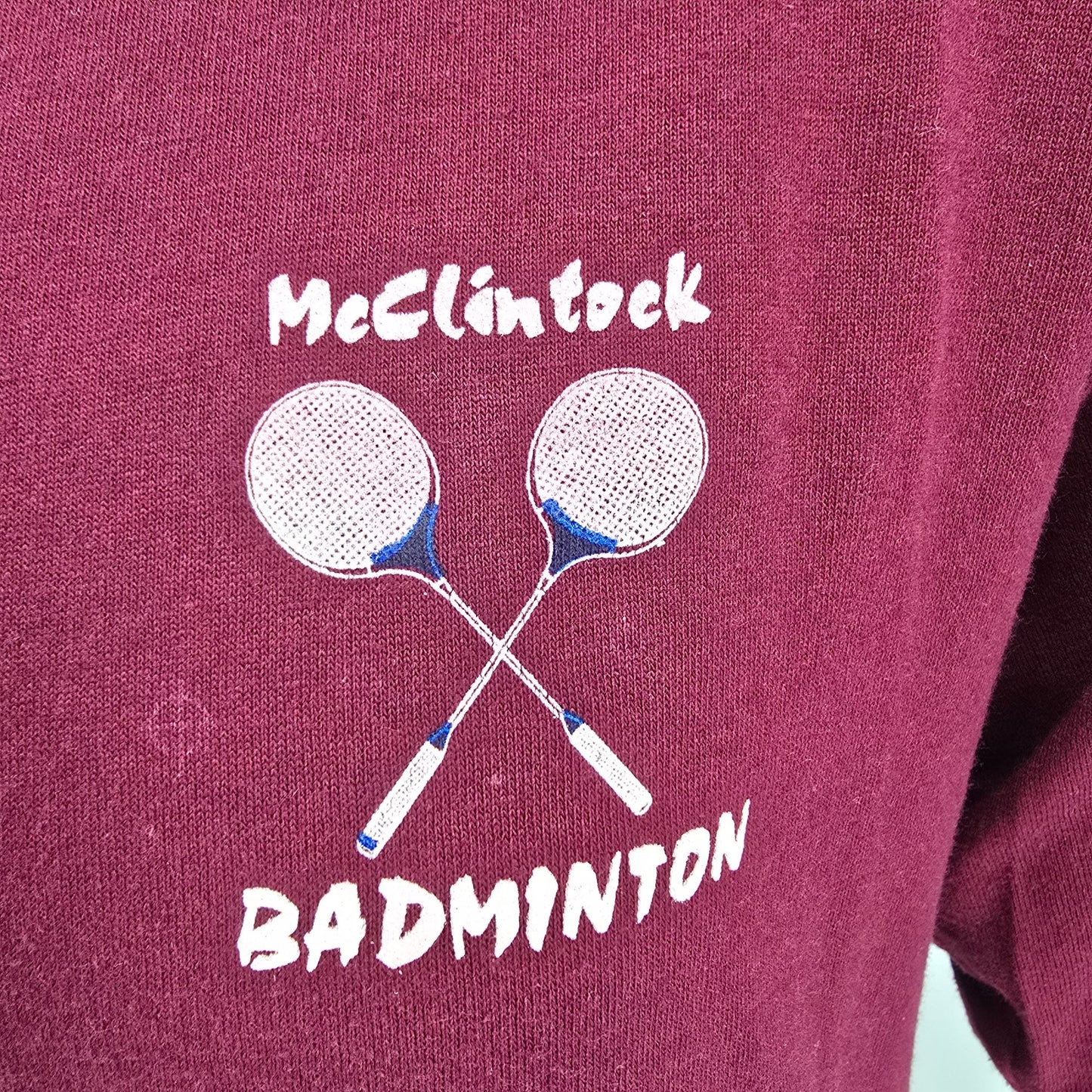 Vintage 1990s Maroon McClintock Badminton Tempe Arizona Henley T-Shirt (L)