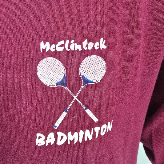 Vintage 1990s Maroon McClintock Badminton Tempe Arizona Henley T-Shirt (L)