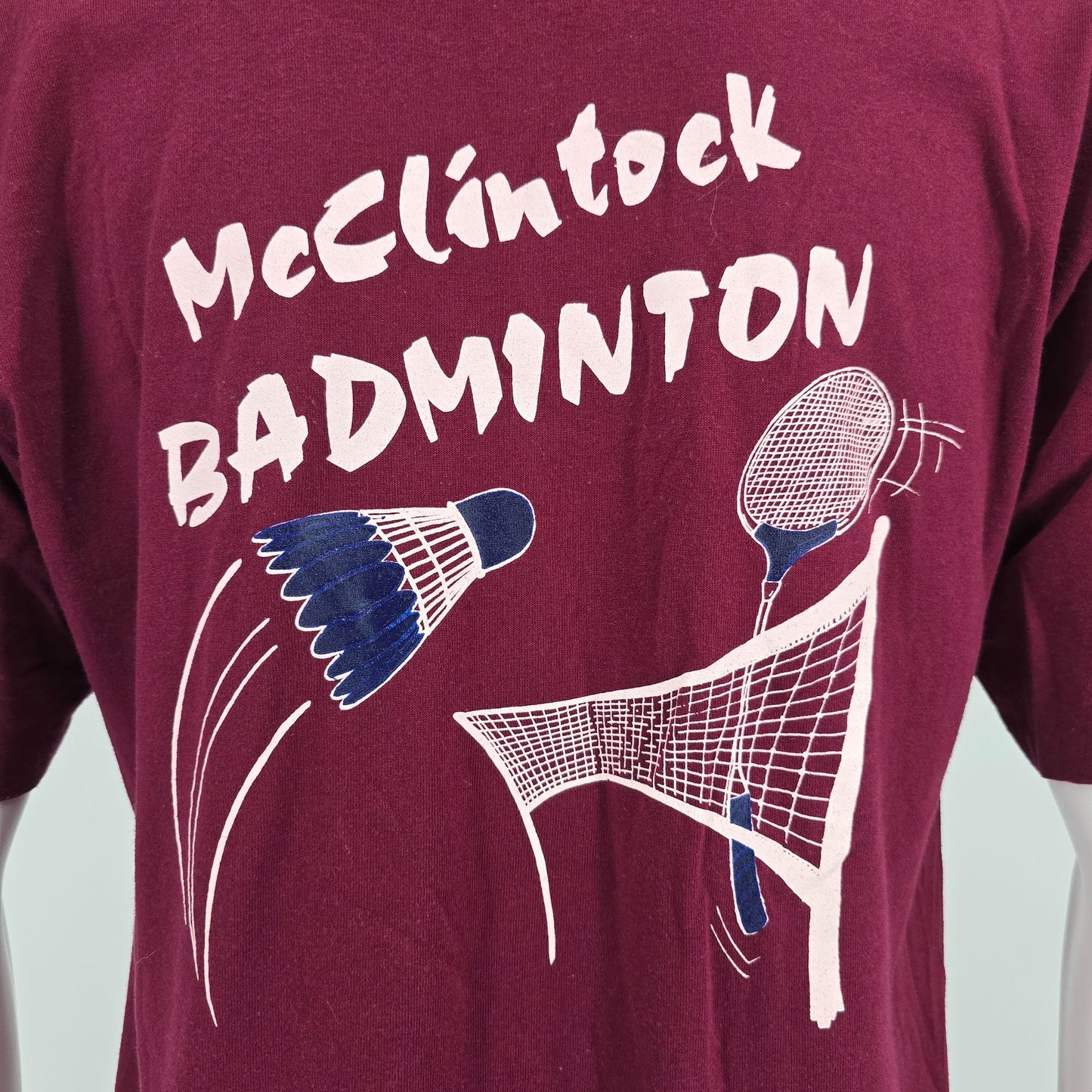 Vintage 1990s Maroon McClintock Badminton Tempe Arizona Henley T-Shirt (L)