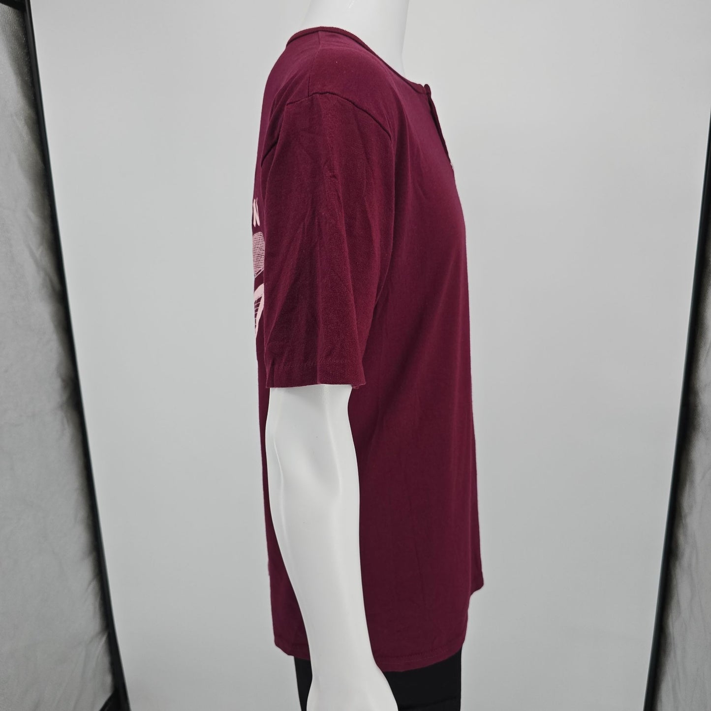 Vintage 1990s Maroon McClintock Badminton Tempe Arizona Henley T-Shirt (L)