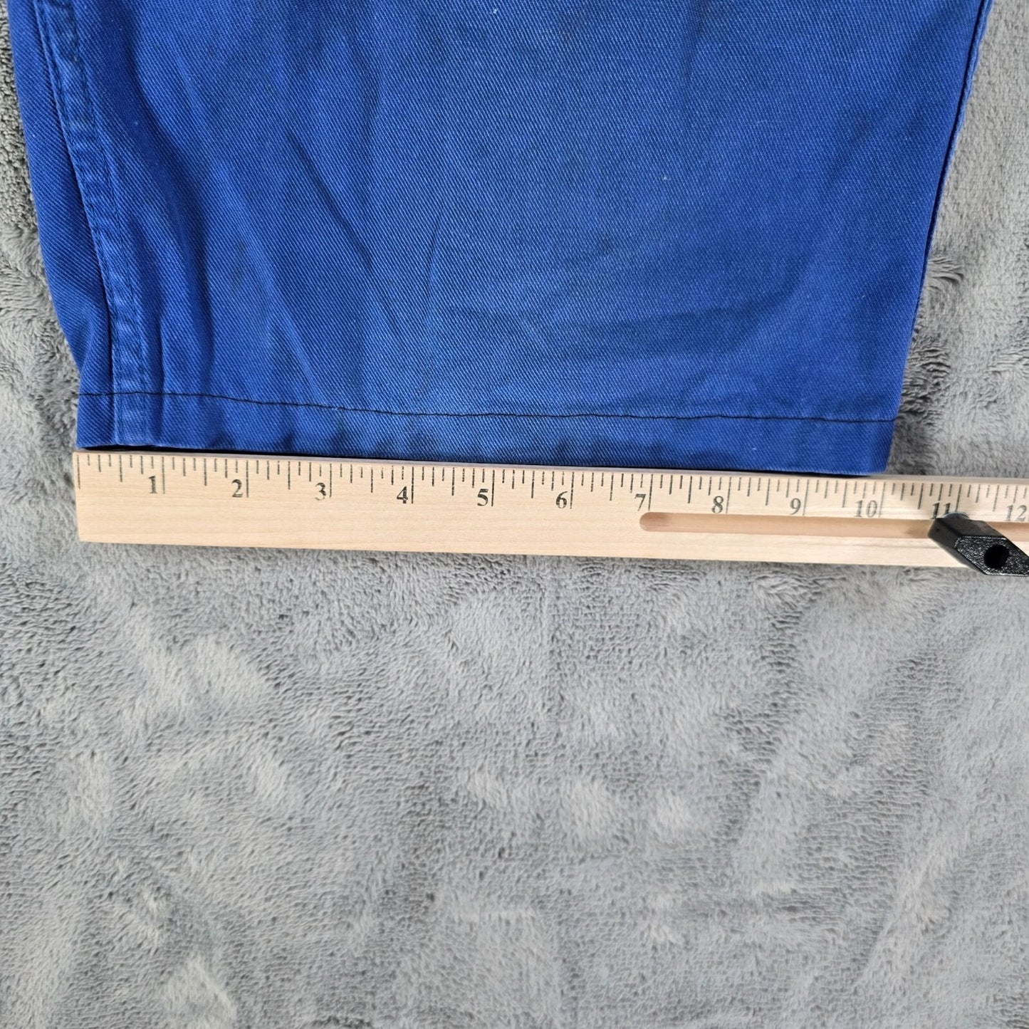 Thrashed 1970s Vetements Le Mont Carmel Blue French Workwear Shorts (32" waist)