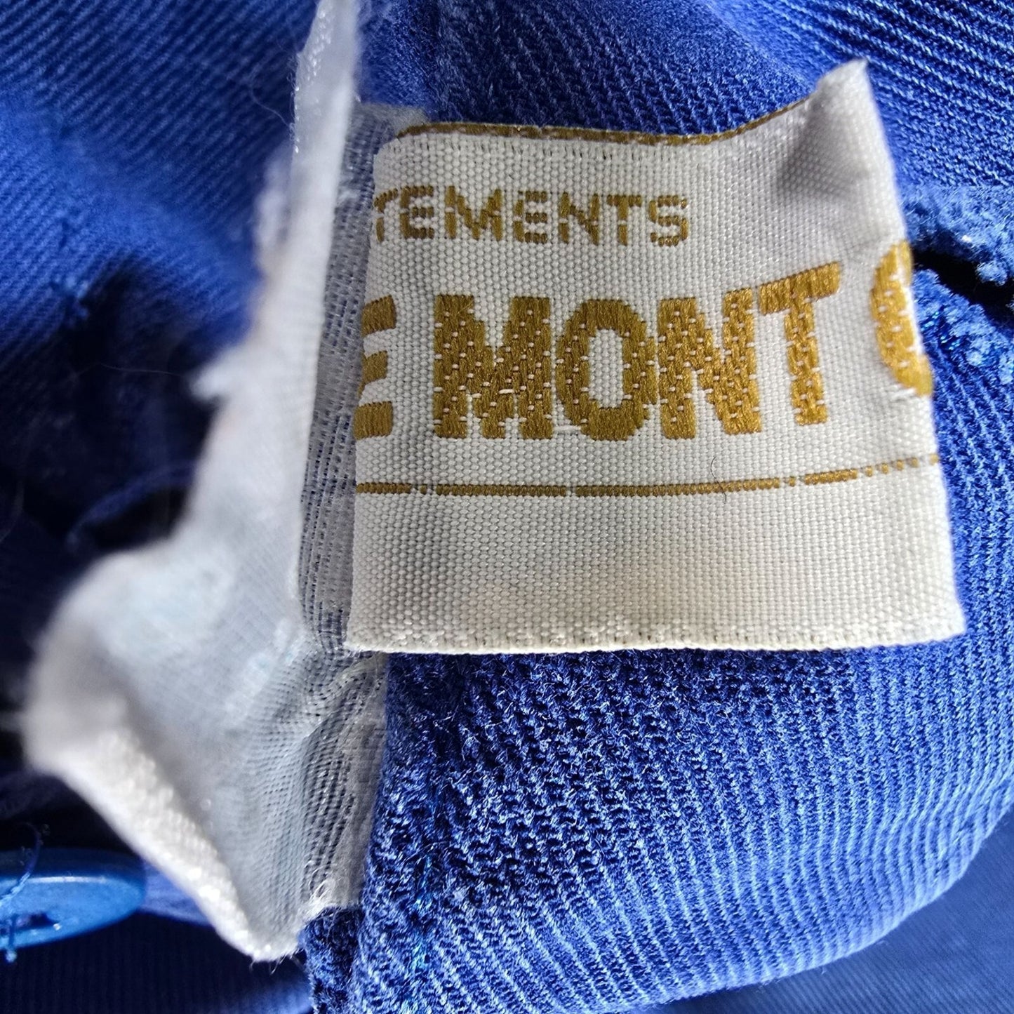 Thrashed 1970s Vetements Le Mont Carmel Blue French Workwear Shorts (32" waist)