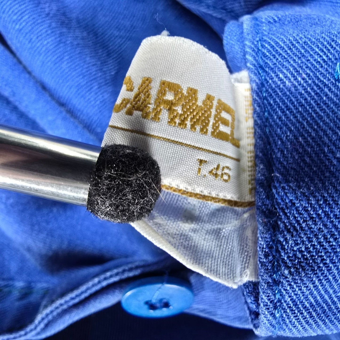 Thrashed 1970s Vetements Le Mont Carmel Blue French Workwear Shorts (32" waist)