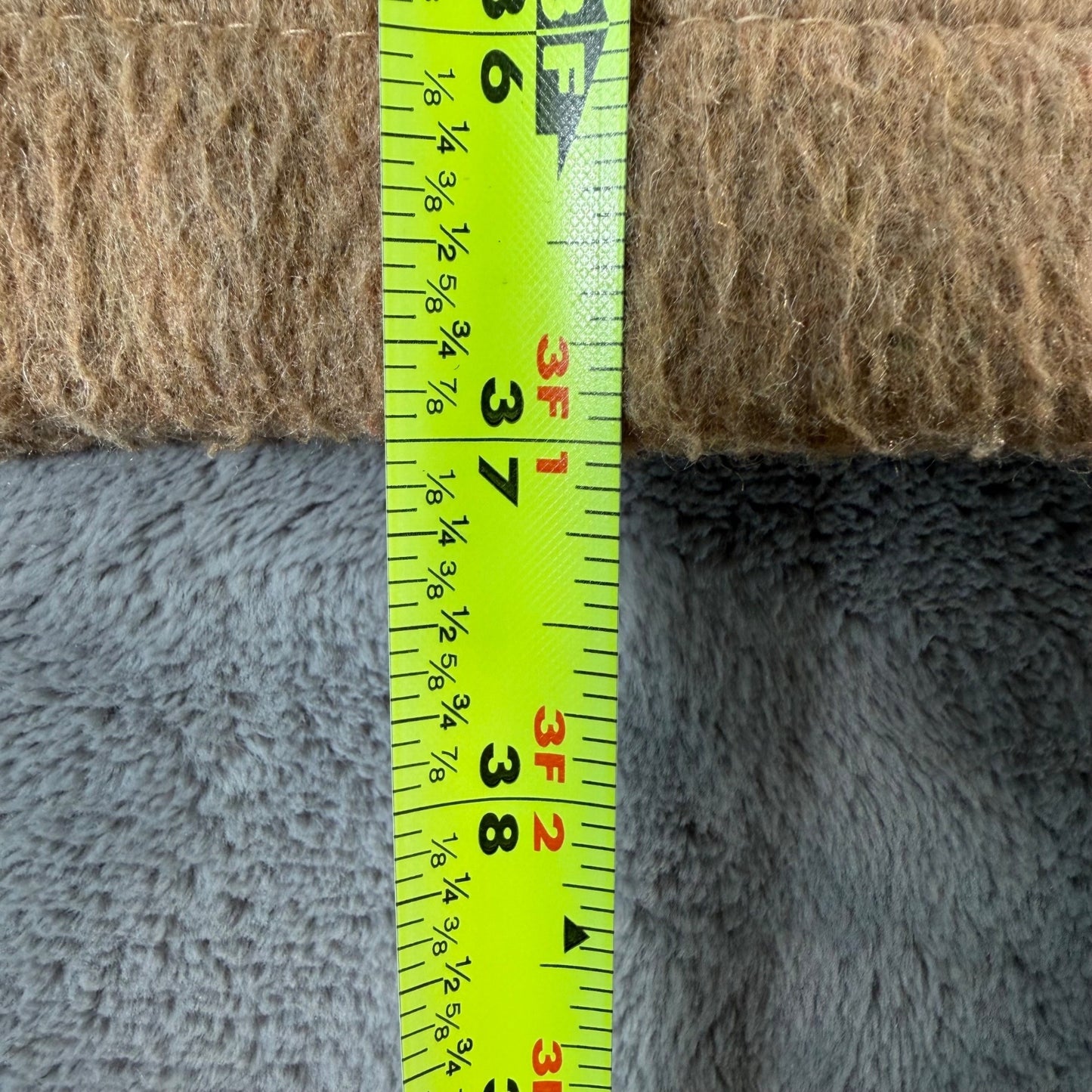 Vintage 1980s Made in England Tan Wool-Blend Hooded Duffle Coat (Size 14/XL)