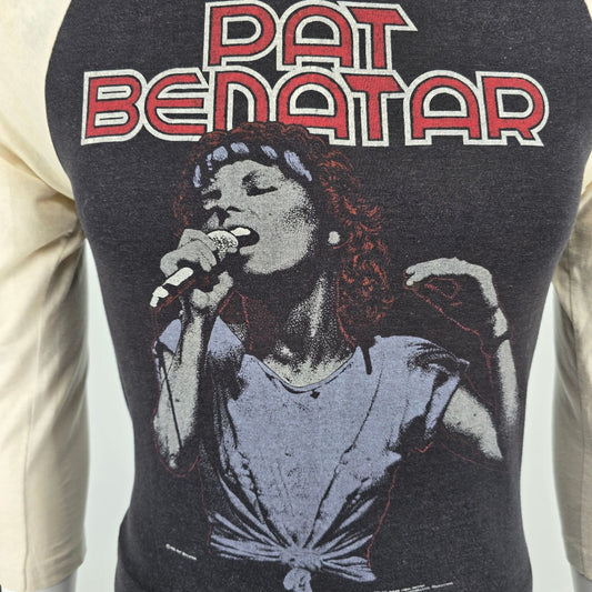 Vintage 1980s Pat Benatar Crimes of Passion Tour Raglan Concert T-Shirt (XS/S)