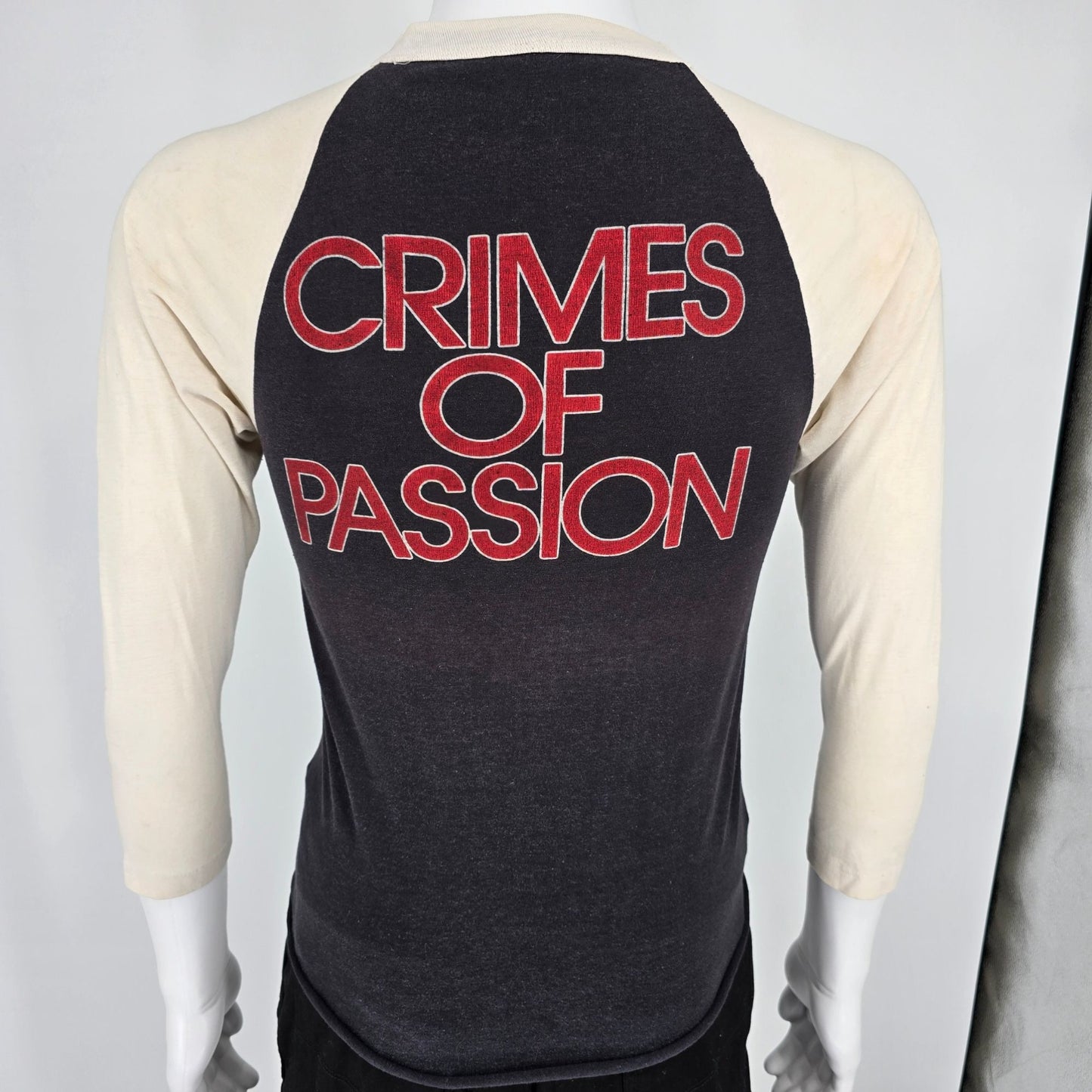 Vintage 1980s Pat Benatar Crimes of Passion Tour Raglan Concert T-Shirt (XS/S)