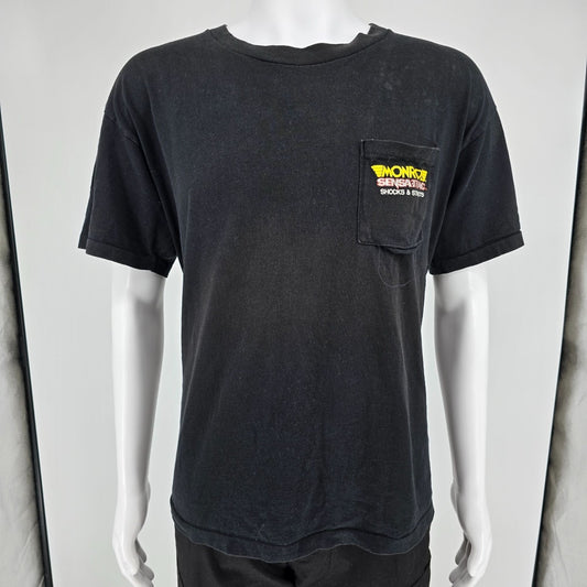Distressed Vintage 1990s Monroe SensaTrac Shocks & Struts Pocket T-Shirt (XL)