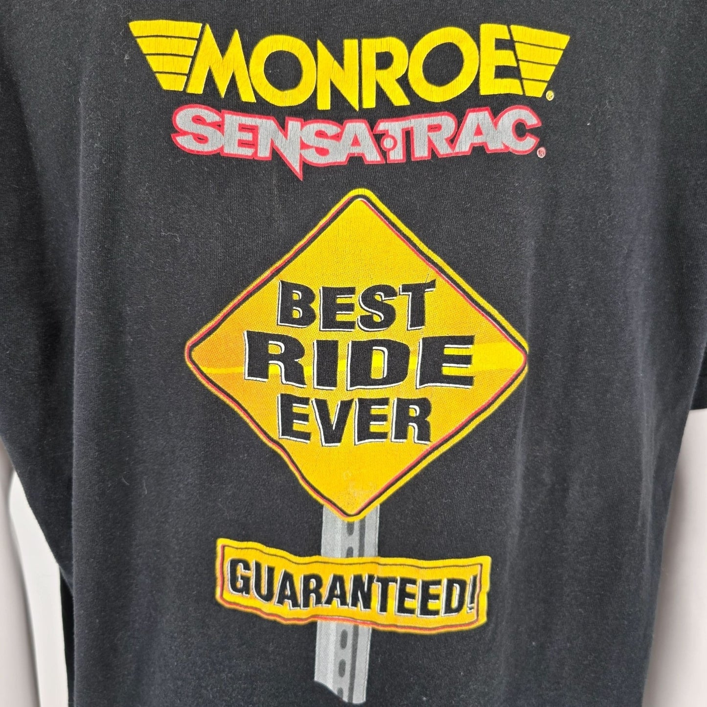 Distressed Vintage 1990s Monroe SensaTrac Shocks & Struts Pocket T-Shirt (XL)
