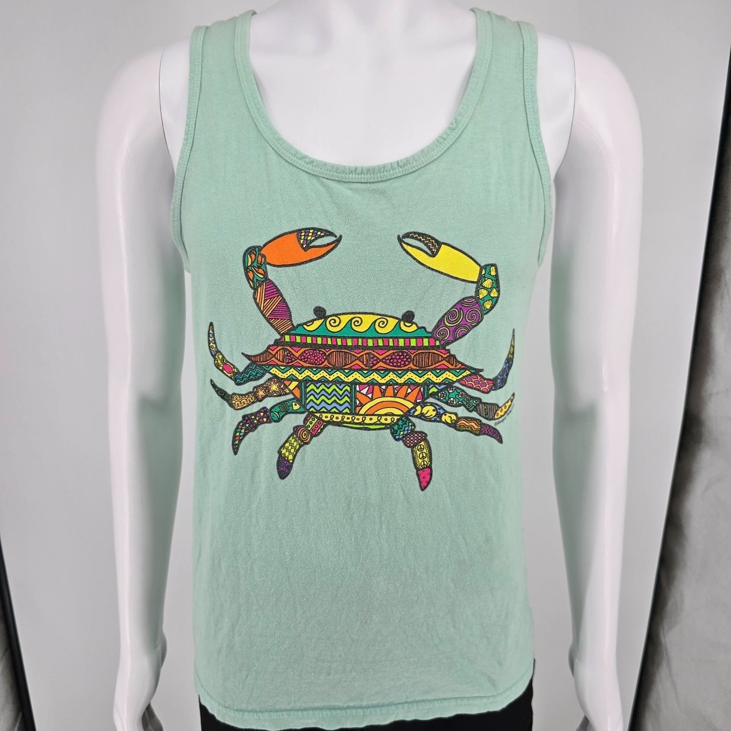 2000s Comfort Colors Dewey's Destin FL Crab Art Campus Collection Tank Top (S)