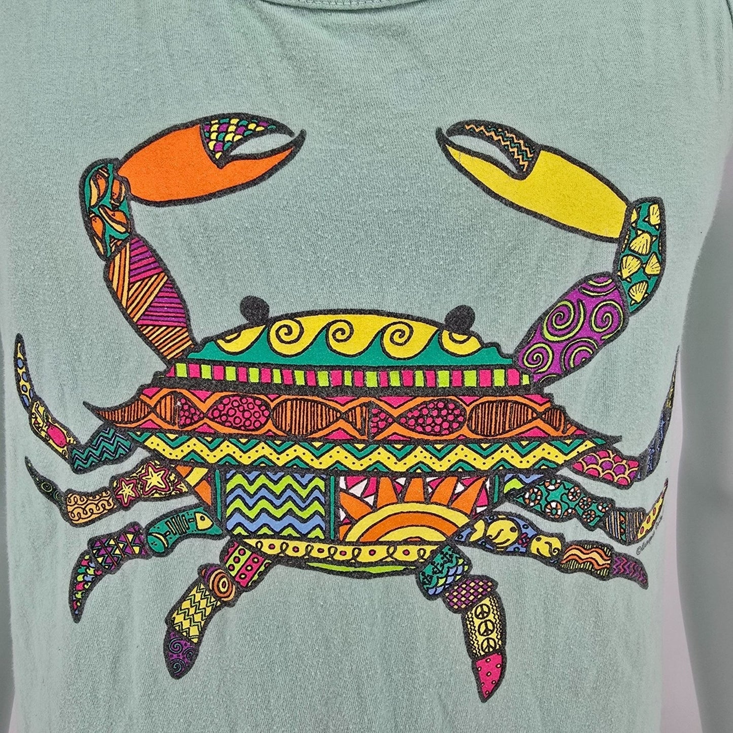 2000s Comfort Colors Dewey's Destin FL Crab Art Campus Collection Tank Top (S)