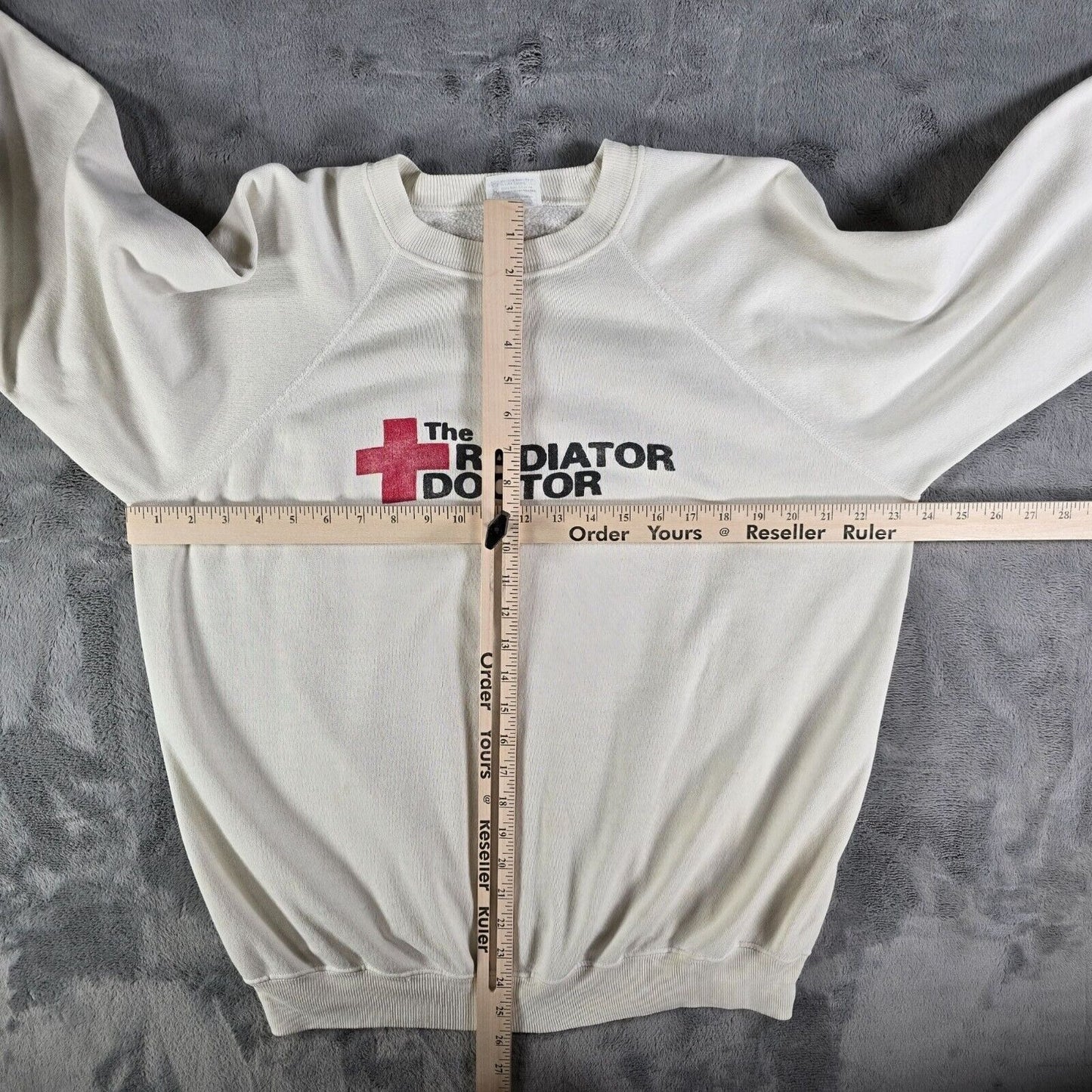 Vintage 1980s Hanes The Radiator Doctor White Promotional Sweatshirt (XL)