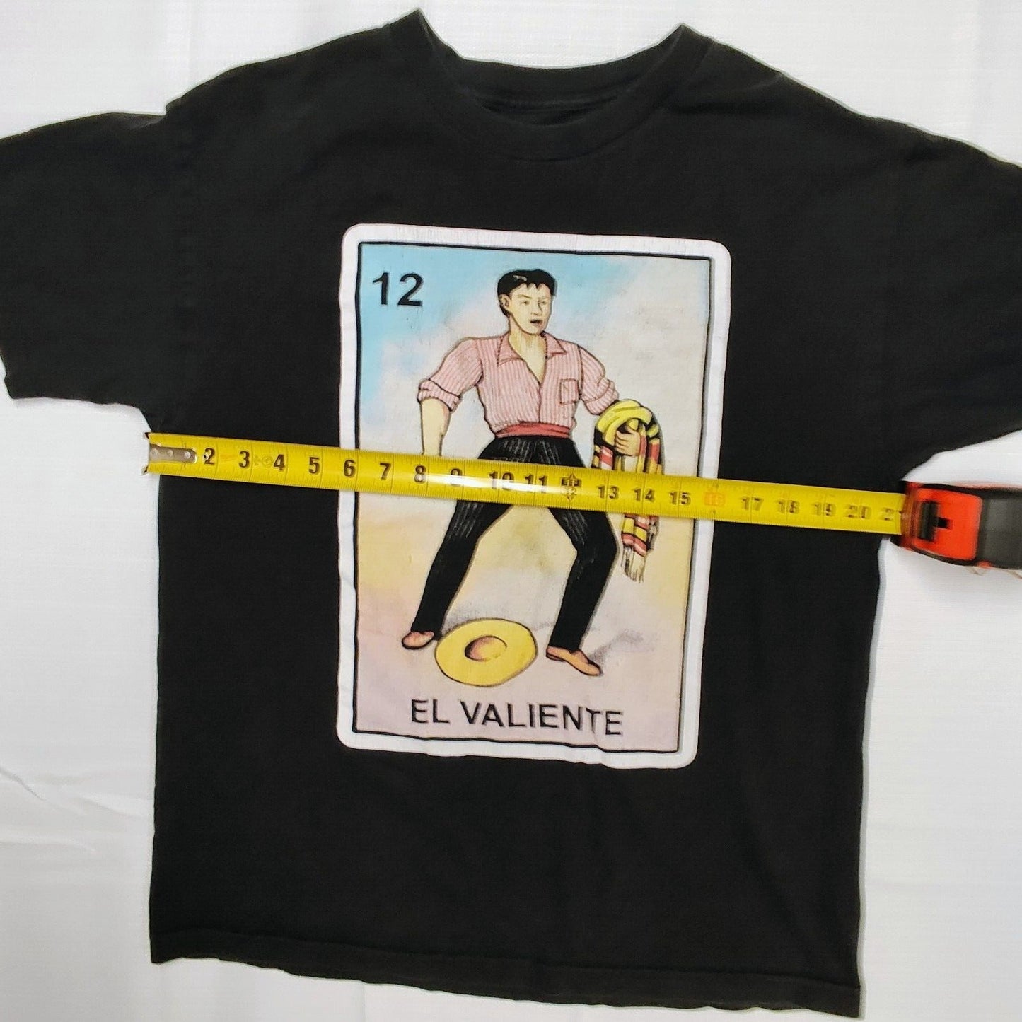El Valiente The Brave One Card Mexican Bingo Graphic T-Shirt (Large)