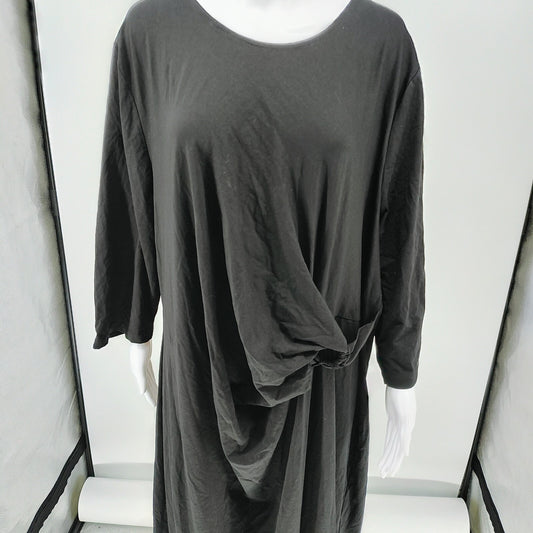 NWT Ulla Popken Black Scoop Neck 3/4 Sleeve Maxi Dress (Size 28/30) *Shelf Wear*