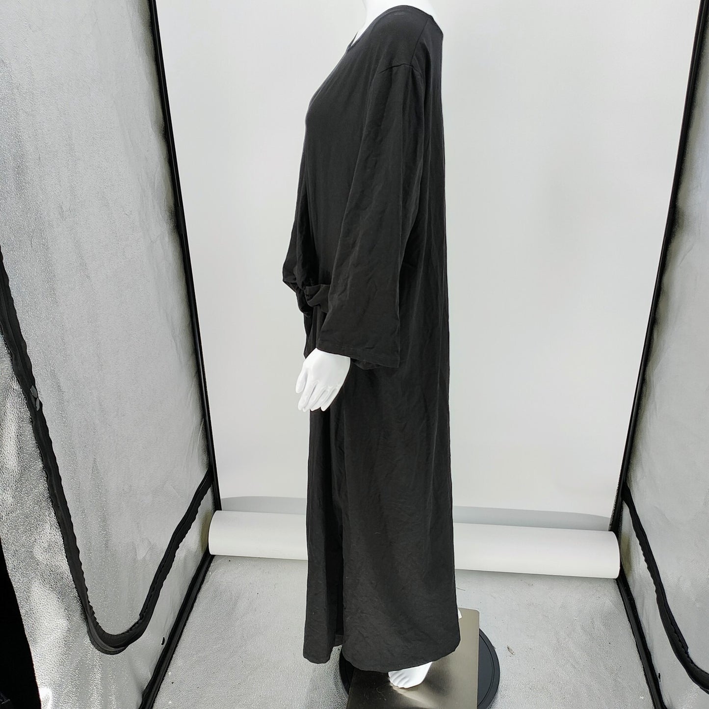 NWT Ulla Popken Black Scoop Neck 3/4 Sleeve Maxi Dress (Size 28/30) *Shelf Wear*