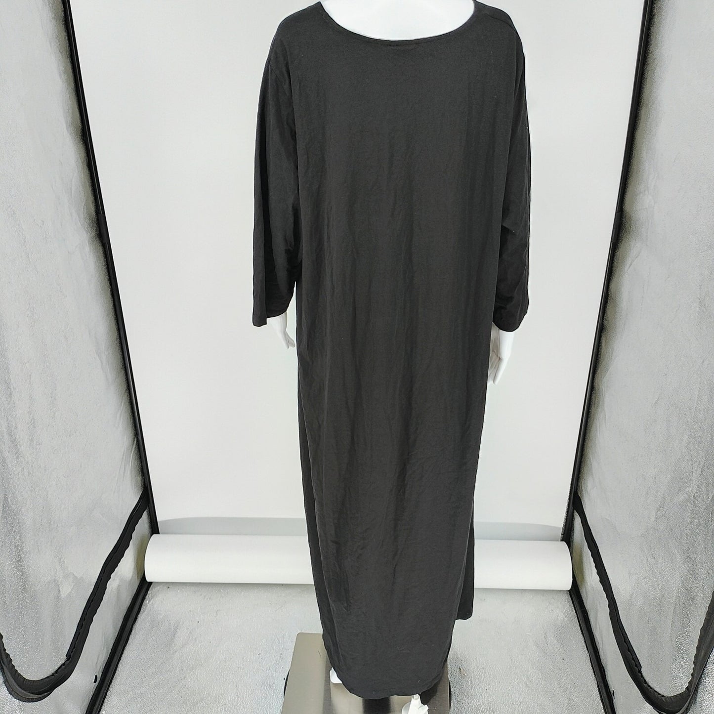 NWT Ulla Popken Black Scoop Neck 3/4 Sleeve Maxi Dress (Size 28/30) *Shelf Wear*