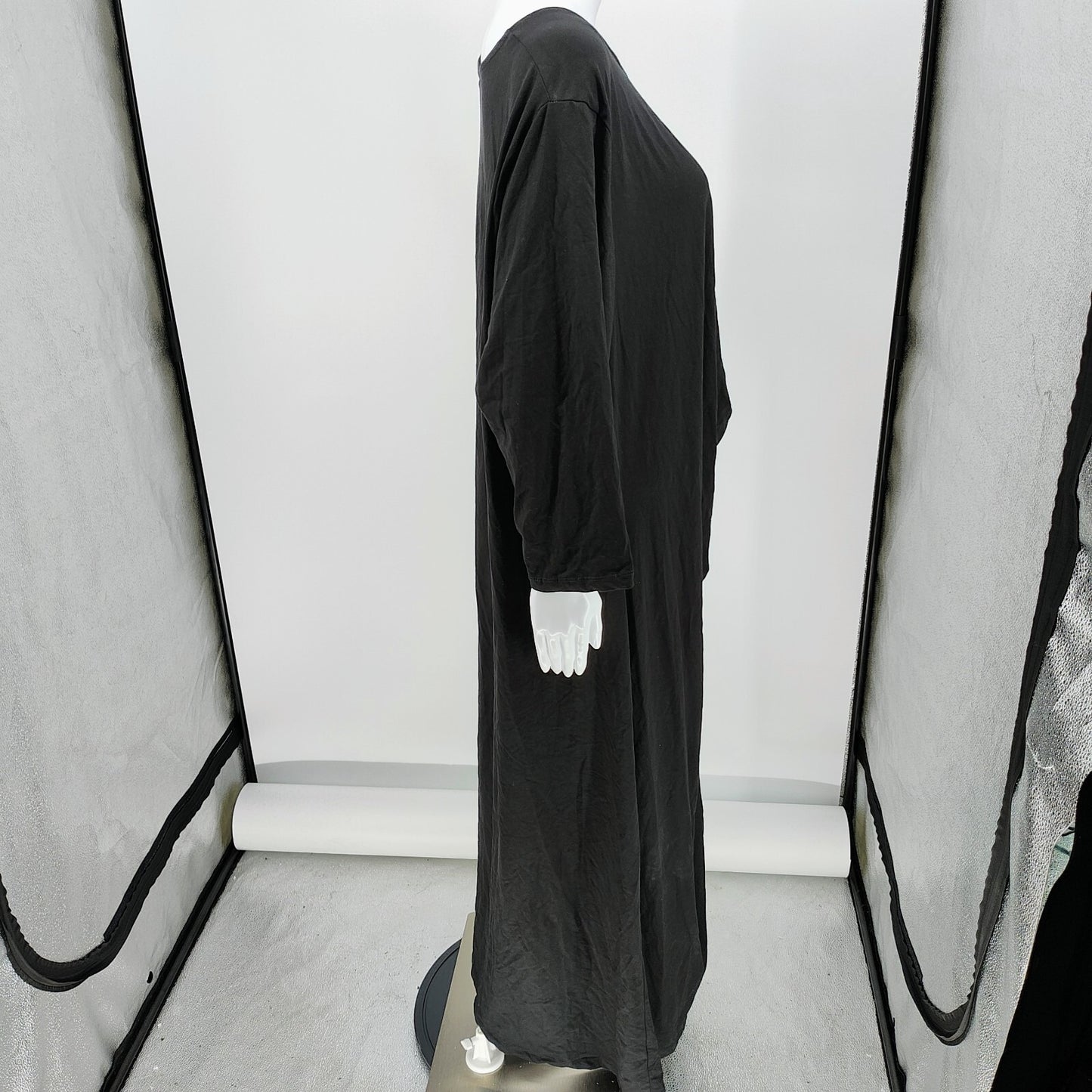 NWT Ulla Popken Black Scoop Neck 3/4 Sleeve Maxi Dress (Size 28/30) *Shelf Wear*