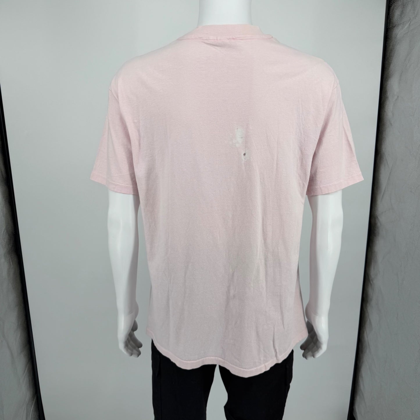 Distressed Vintage 1990s Hanes Handmade Pastel Heart Appliqué T-Shirt (L)
