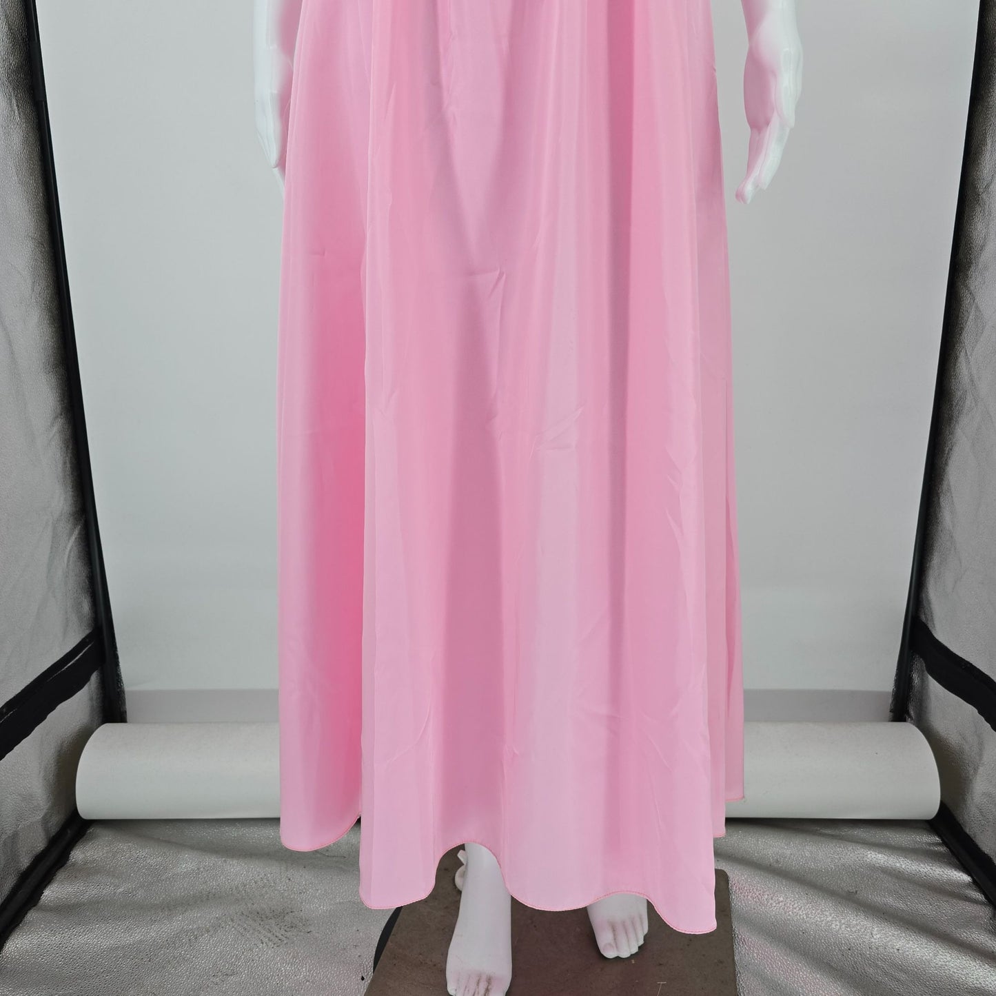 Vintage 1980s Pink Taffeta Puff Sleeve Formal Party Gown/Prom Dress (XS)